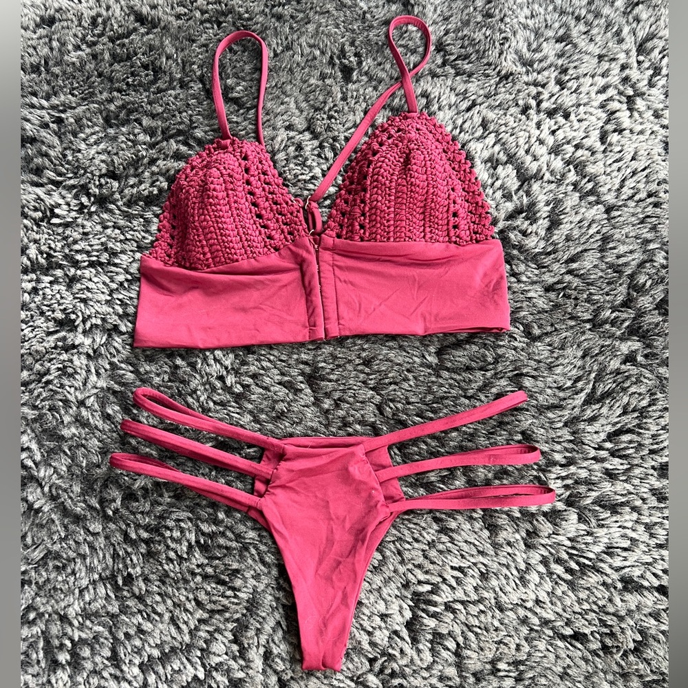 Frankie's Bikinis Pink Swimwear Chic Bikini